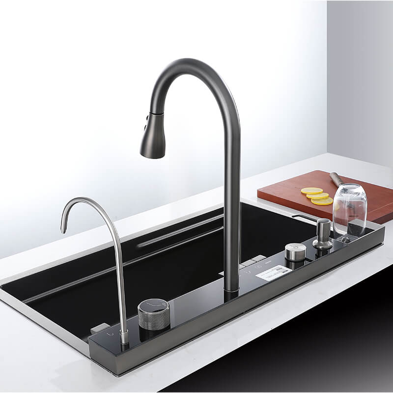 Boelon Luxury Kitchen Sink With Digital Display And Waterfall Design