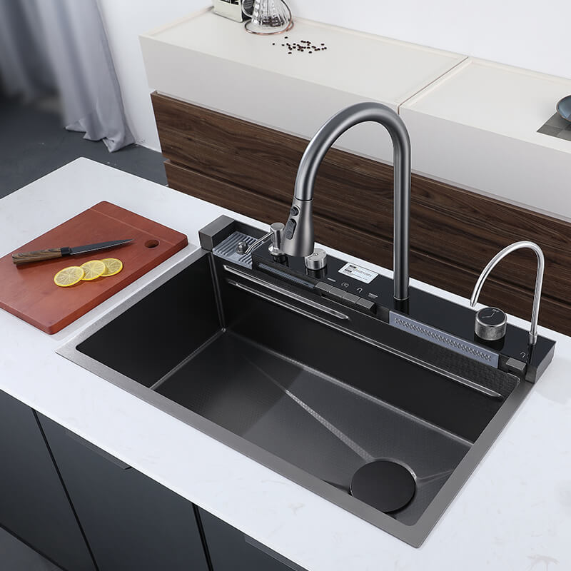 Boelon Luxury Kitchen Sink With Digital Display And Waterfall Design